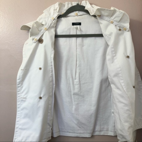 J.Crew Washed Ruffle-collar Trench in White - Picture 6 of 8